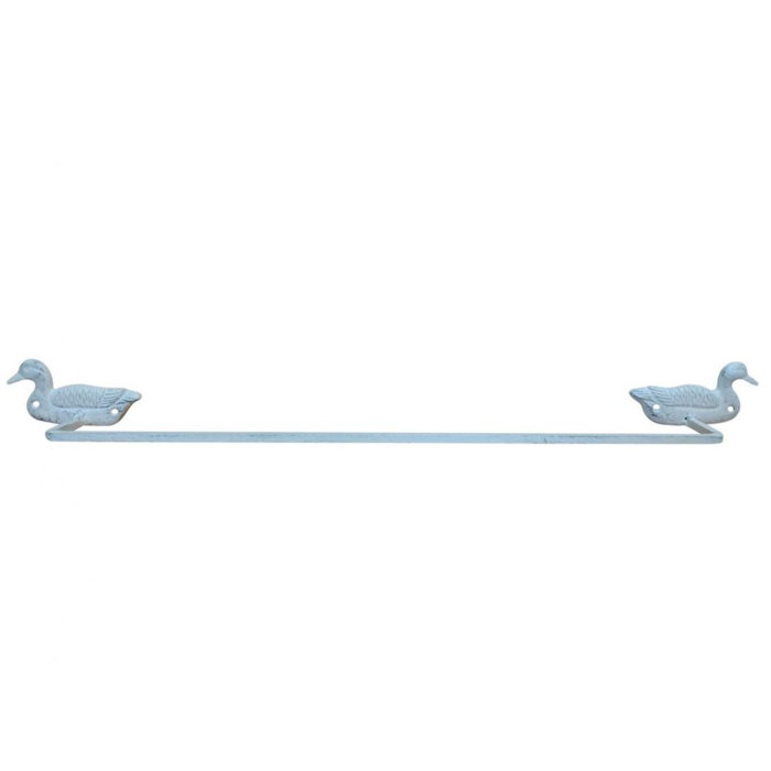 Handcrafted Nautical Decor Aged Cast Iron Duck Bath Towel Holder