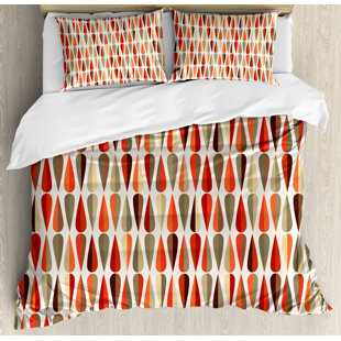 Go to store & view more images East Urban Home Retro Home 60s - 70s Style Geometric Round Shaped Design with Warm Colors Print Duvet Set