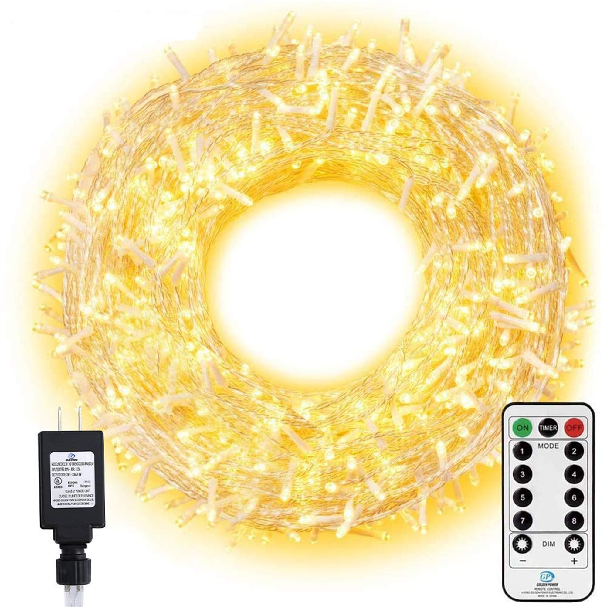 10-100M LED Mains Plug In String Fairy Lights 8 Modes Garden Xmas Tree Outdoor 