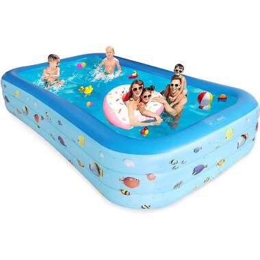 Open Box Intex Deep Sea Blue 8 x 1.5 Foot Kids Water SnapSet Swimming Pool 
