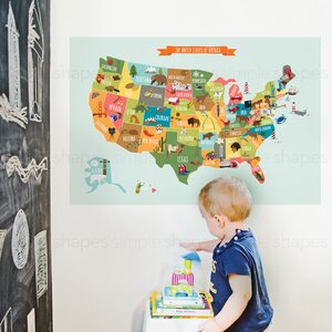 USA Map Poster Wall Decal