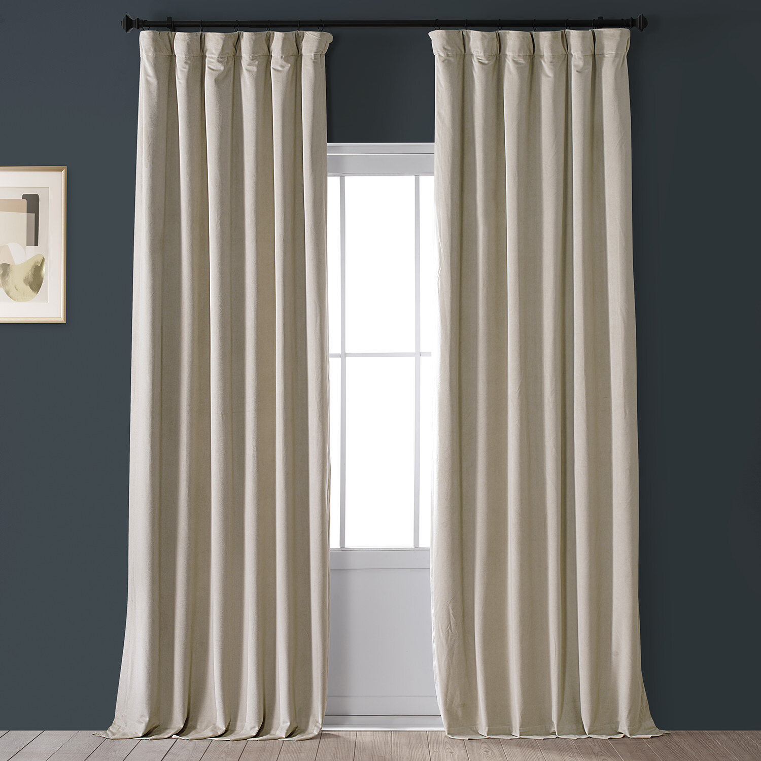 Red Barrel Studio Damarcus Velvet Solid Blackout Thermal Rod Pocket Single Curtain Panel Reviews Wayfair