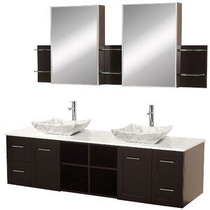 Avara 72 Double Bathroom Vanity Set with Medicine Cabinet