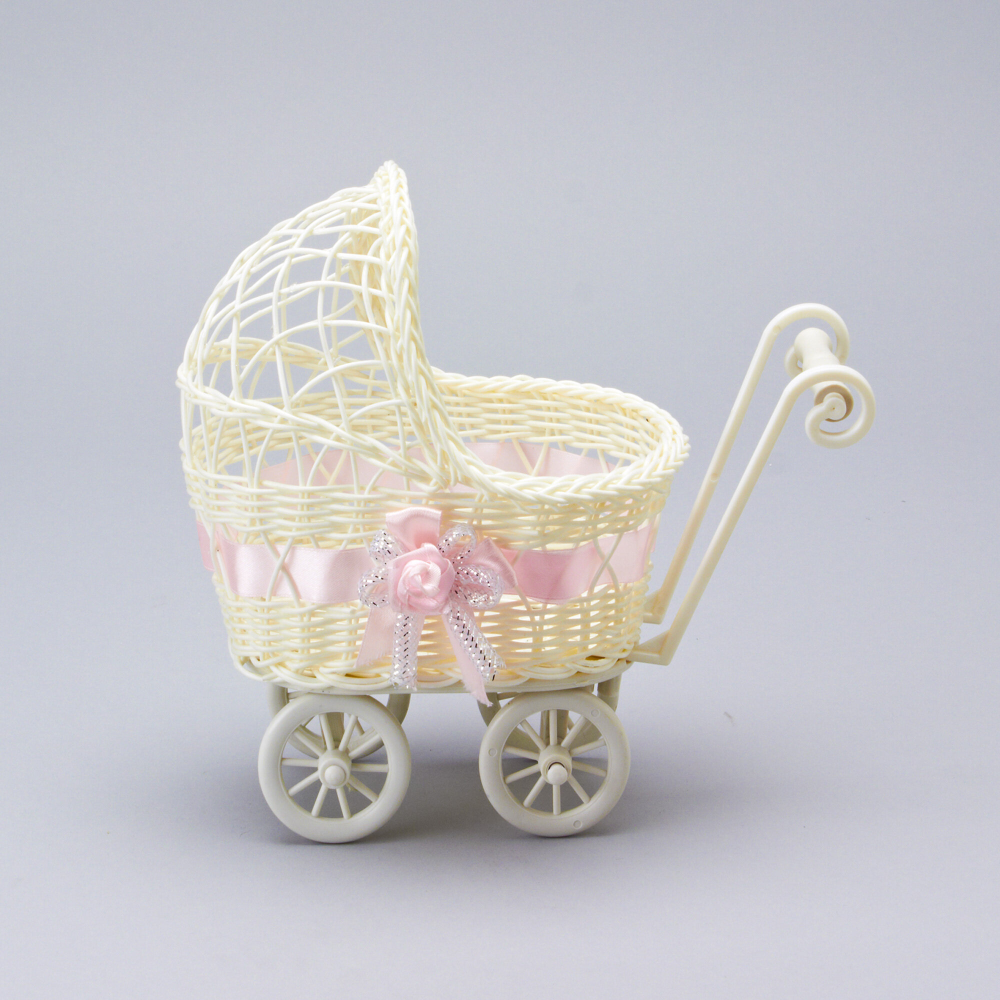 wicker baby carriage for baby shower