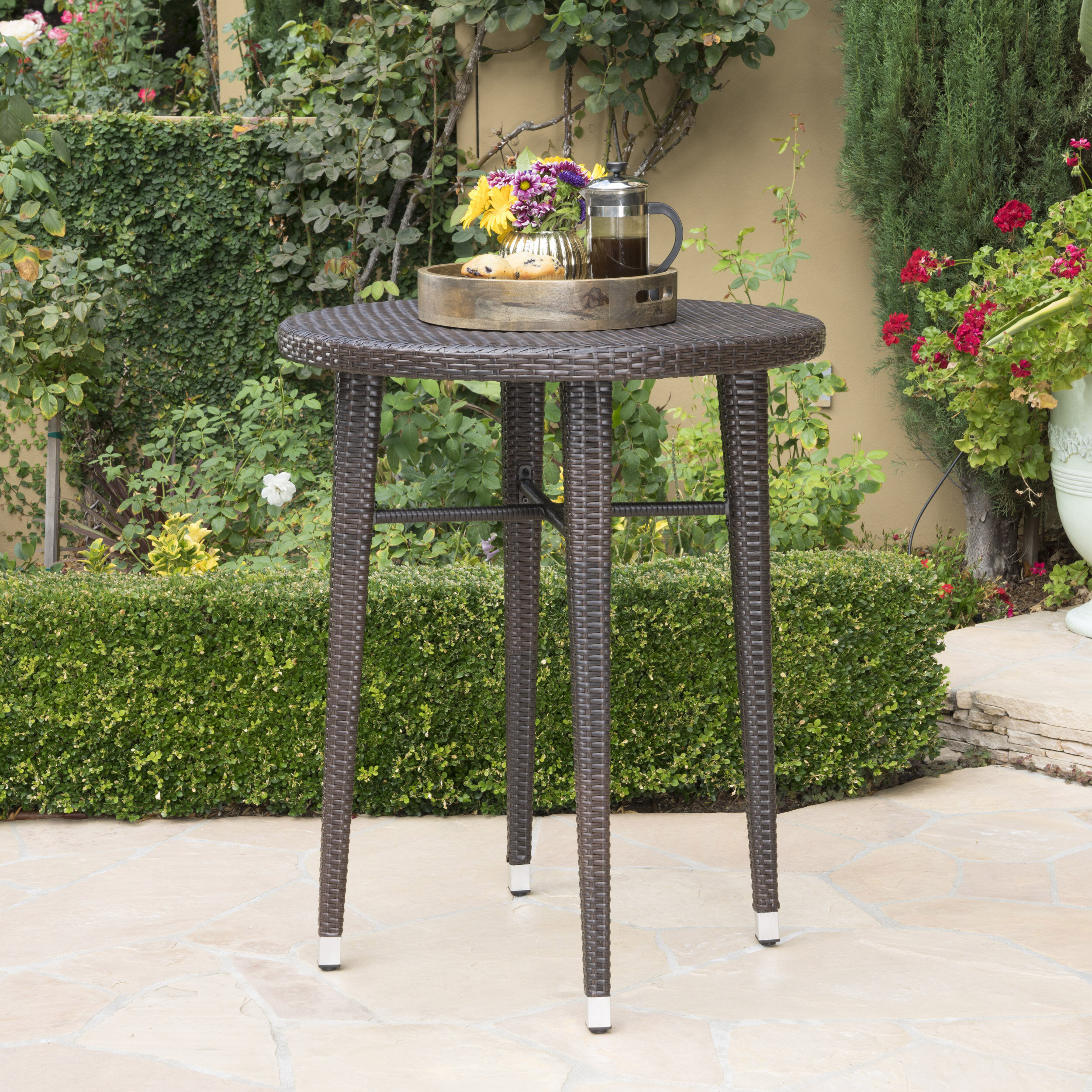 Alcott Hill® Hartwick Wicker/Rattan Bar Table & Reviews | Wayfair