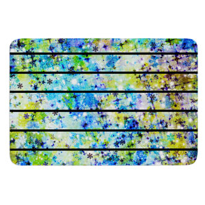 Stripes and Snowflakes by Ebi Emporium Bath Mat