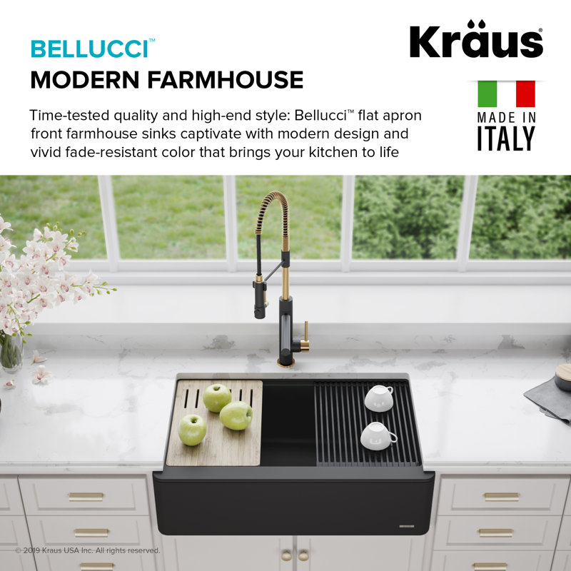 Bellucci Ceramtek Granite Quartz Composite 30 L X 21 W Farmhouse