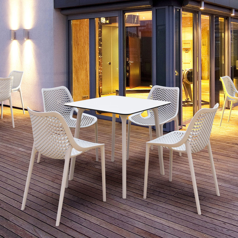 plastic dining table with chair