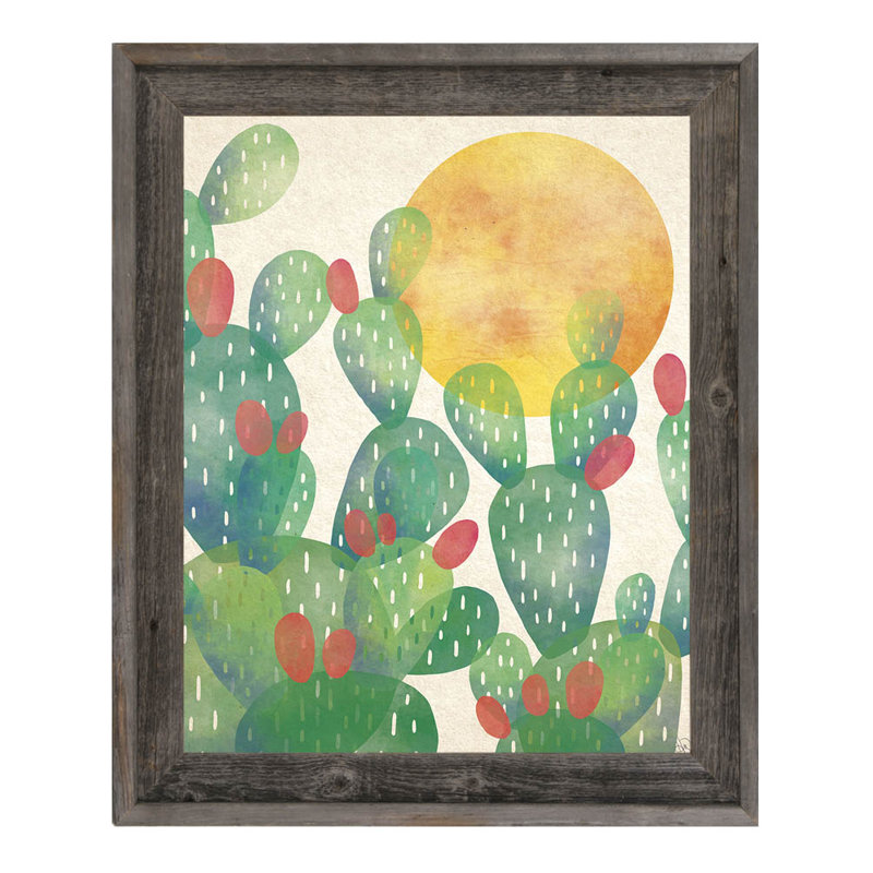 Click Wall Art Watercolor Cactus Framed Painting Print Wayfair