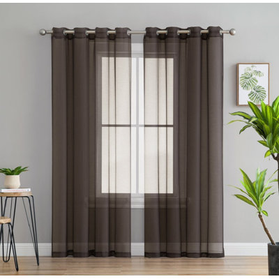 Mercury Row Highlawn Solid Sheer Grommet Curtain Panels Size 54 W