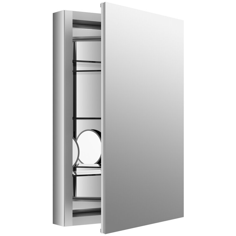 Verdera 20" W x 30" H Aluminum Medicine Cabinet with Adjustable Magnifying Mirror and Slow-Close Door