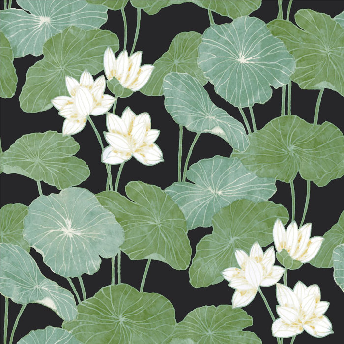 Circinus Lily Pad 16 5 L X 20 5 W Peel And Stick Wallpaper Roll