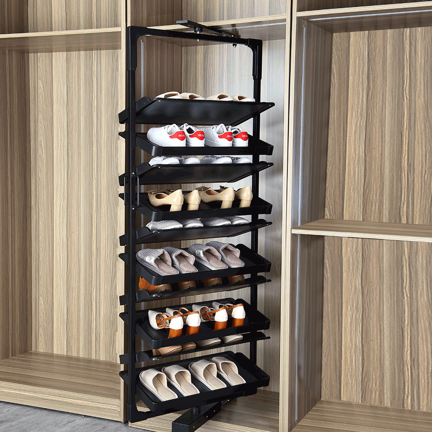 Shoe Storage Solutions Revolving Shoe Stand 3 Tier Fits up to 18 Pairs New Range 