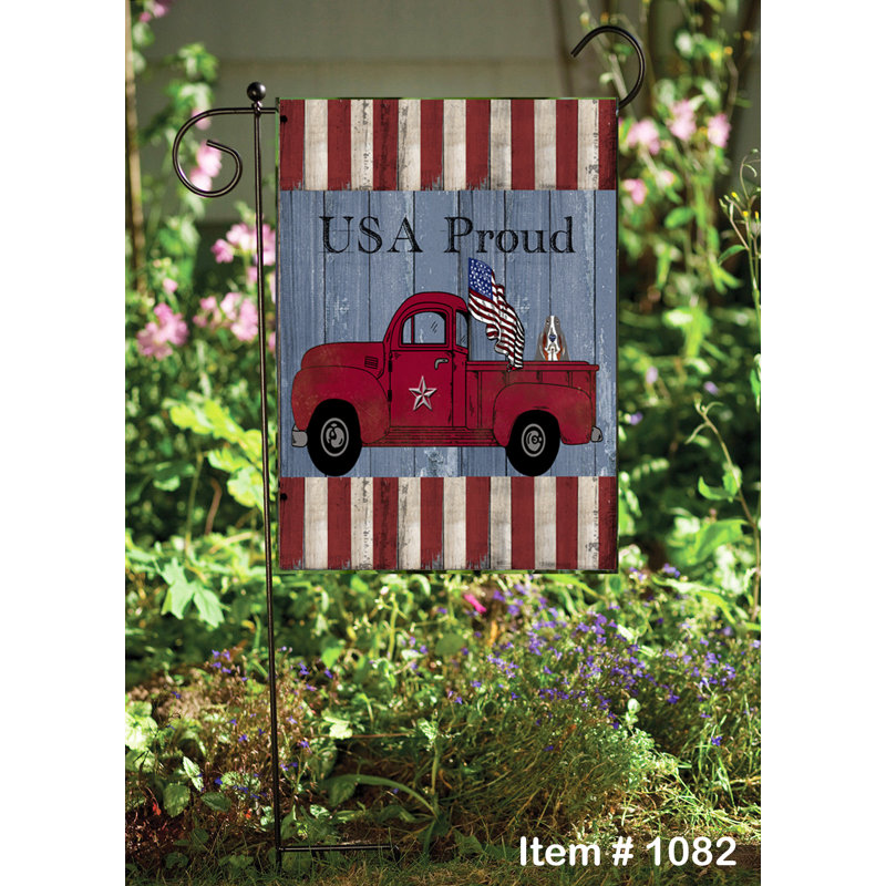 Flags Galore Decor And More Usa Proud Truck 2 Sided Polyester 18 X 12 In Garden Flag Wayfair