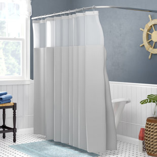 nala 2 piece solid color shower curtain set