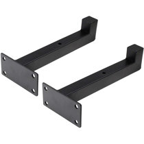 2 Pack Shelf Brackets Triangle 30 cm Rustic Heavy Duty Hollow Metal Floating Shelf Supports Wall Mounted Industrial Black Corner Joint Right Angle Iron Shelving Bracket