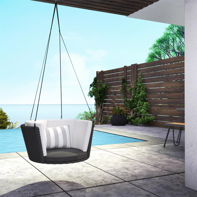 Novogratz Sally Patio Hanging Porch Swing Reviews Wayfair Novogratz Sally Patio Hanging Porch