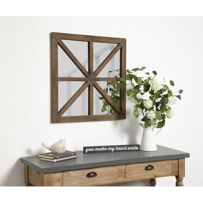 Gracie Oaks Thadine Decorative Square Windowpane Wooden Overmantel