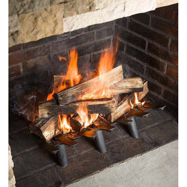 Indoor Chimney Hearth Outdoor Fire Place Kindling Tool Heavy Duty Cast Iron Fire Baskets for Open Fires Solid and Practical WMMING Large Fireplace Log Grate Color : Black 