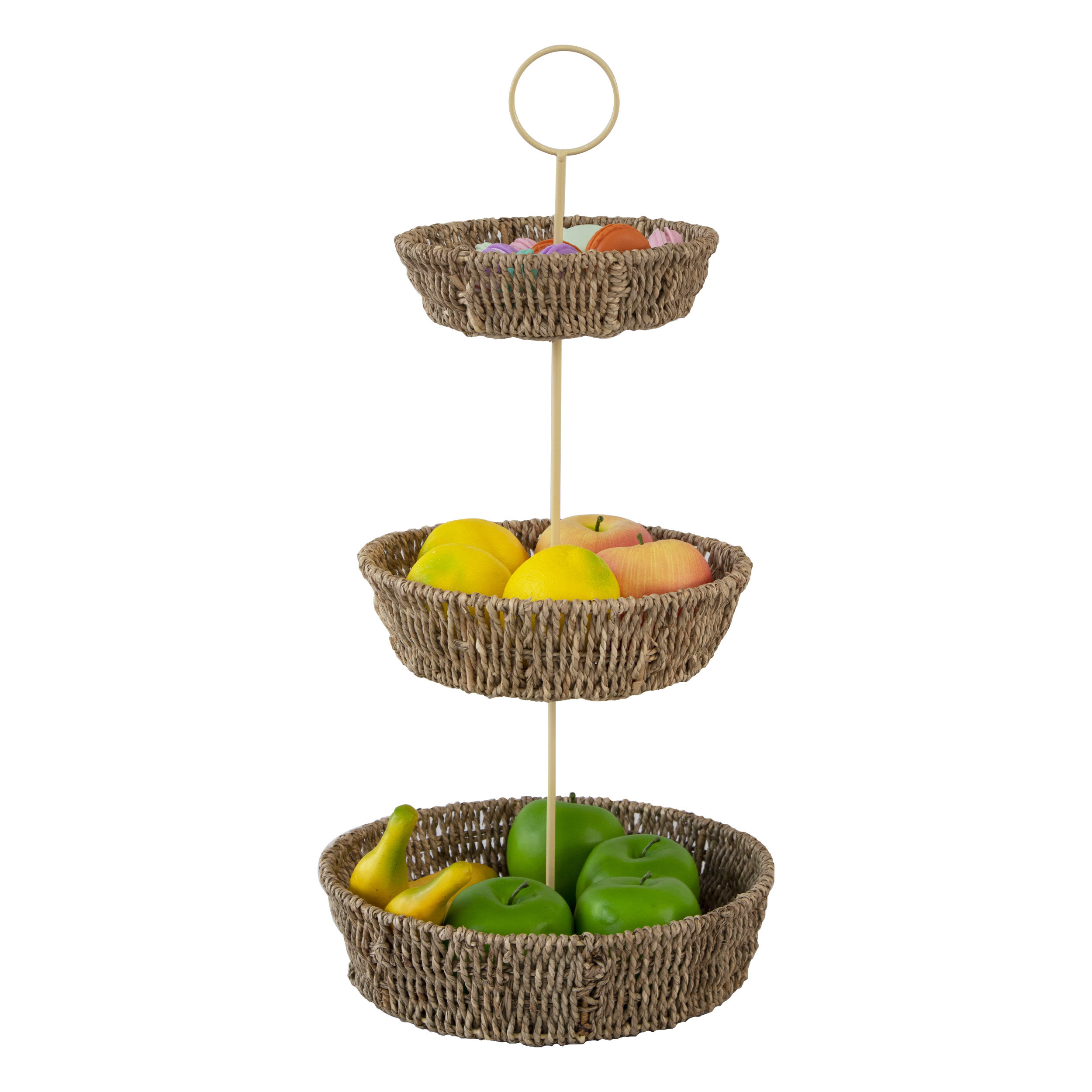 Bay Isle Home 2 Tier Fruit Basket Wire Fruit Bowl And Produce Hanging Holder Free Standing Rustic Farmhouse Decorative Fruit Basket Stand For Storing Organizing Food Vegetables Fruit Eggs For