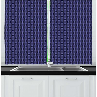 Neon Look Circular Grids Optical Illusion 80S Arcade inspired Kitchen Curtain -  East Urban Home, 7AB089DD6BCC4A75B8993BD5DB11F8BC