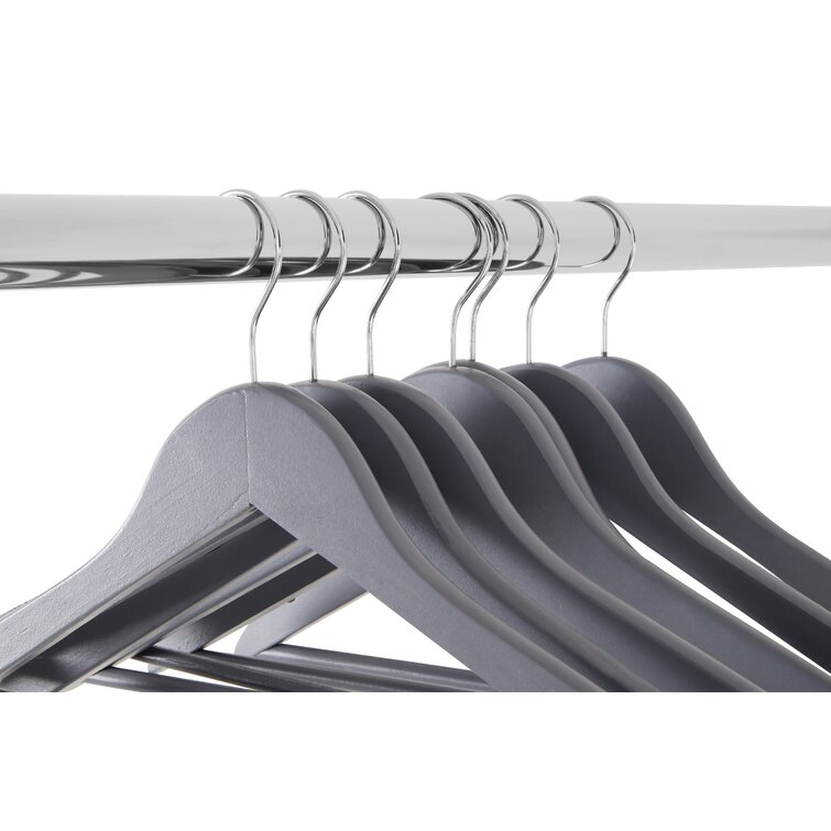 Set of 10 Black Harbour Housewares Natural Wooden Clothes Coat Hanger Hangers 