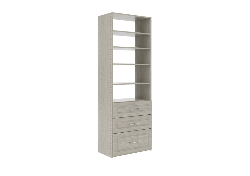 (incomplete) Cindy 25.13" W Closet System Reach-In Sets Finish: Weathered Gray