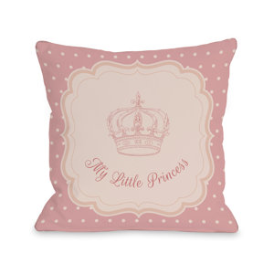 My Little Princess Crown Polka Dots Throw Pillow