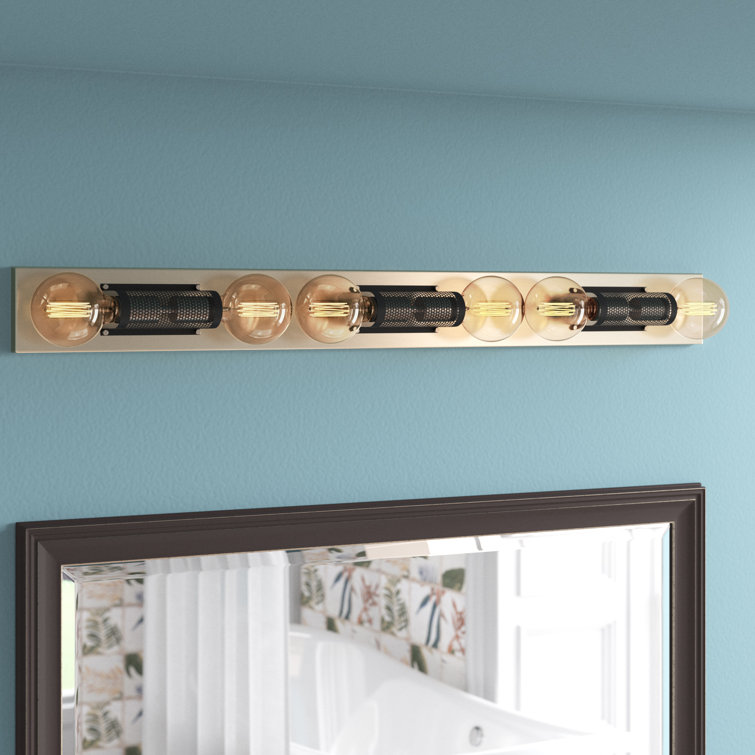Mercury Row® Cuccia 6 Light Dimmable Copper Brushed Brass/Black Bath Bar & Reviews Wayfair