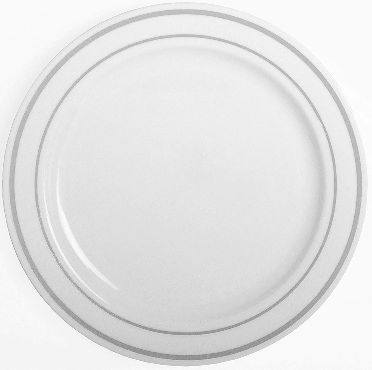 white plastic disposable plates