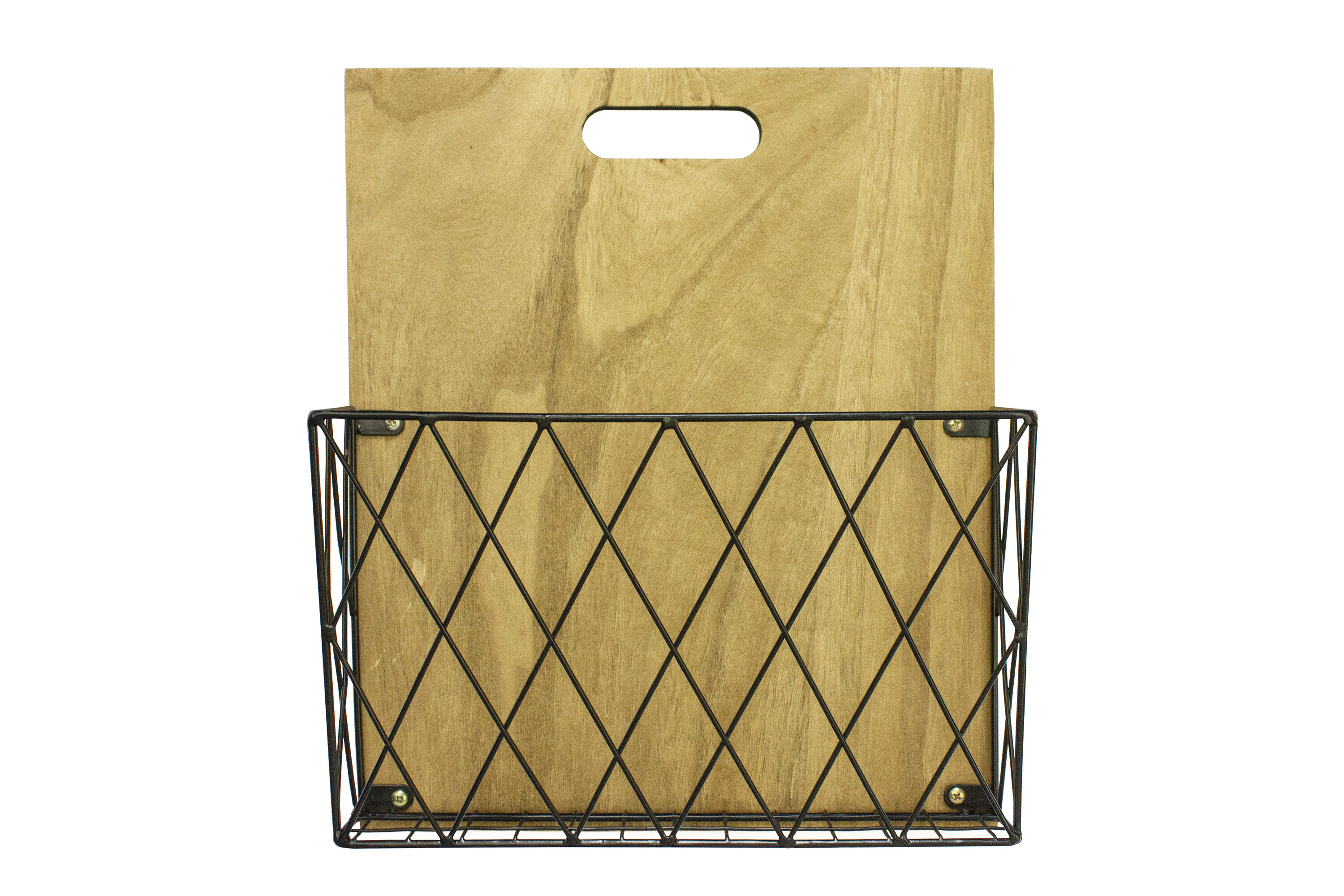 Wire Metal Wall Mounting Storage Basket Letter Magazine Rack Folder Free 