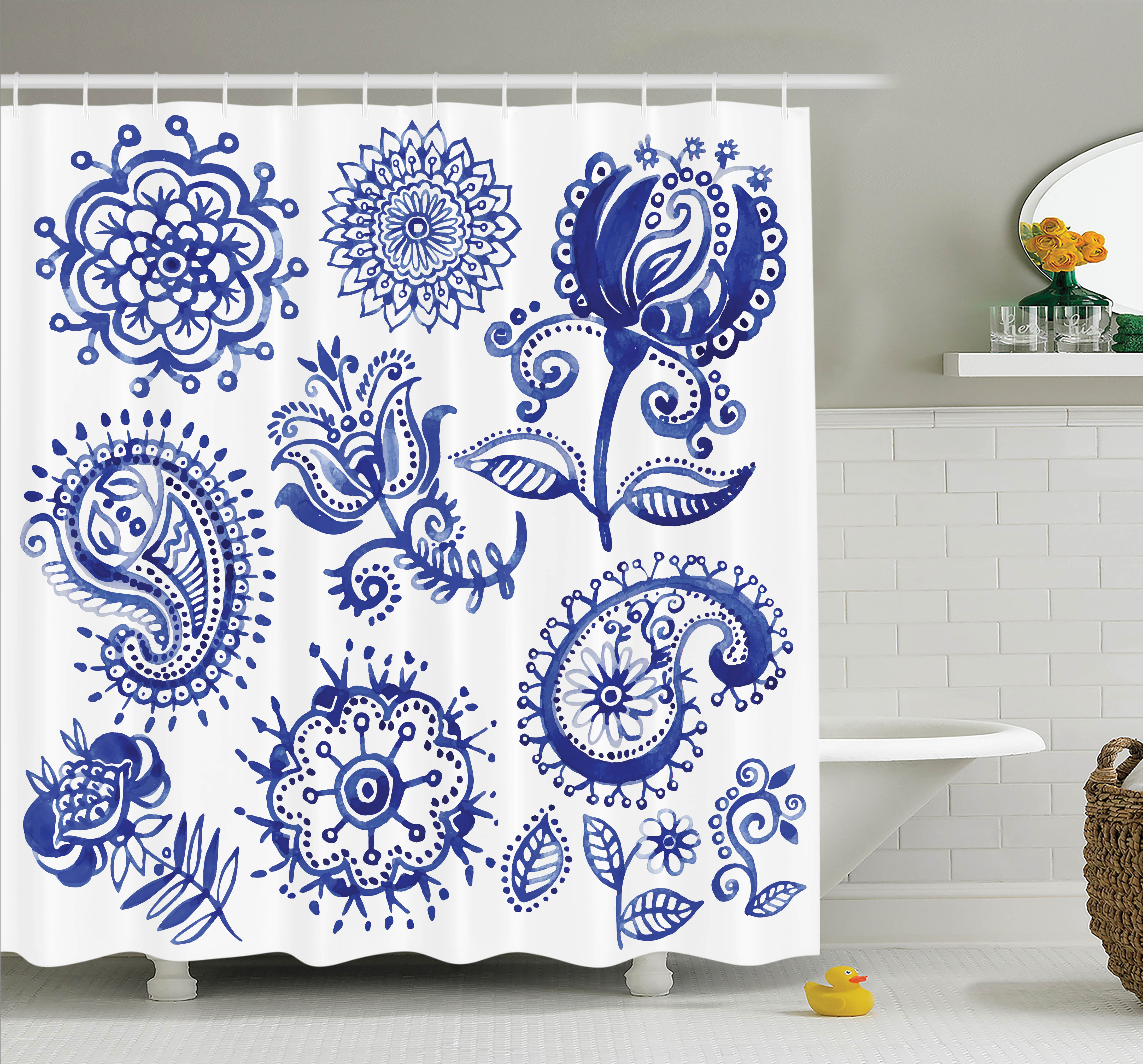 Sketch Hot Air Balloon Travel Shower Curtain Set Sketch Hot Air Balloon Travel Shower Curtain Set