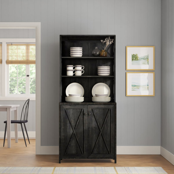 black dining room hutch