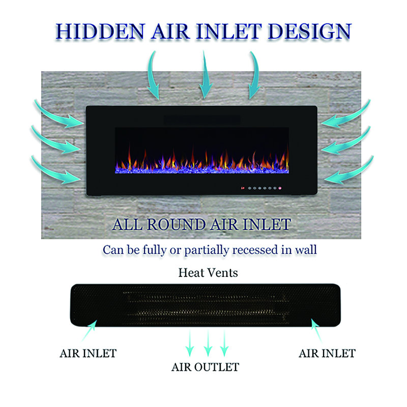 Orren Ellis Hamden Heater Flat Panel Recessed Wall Mounted