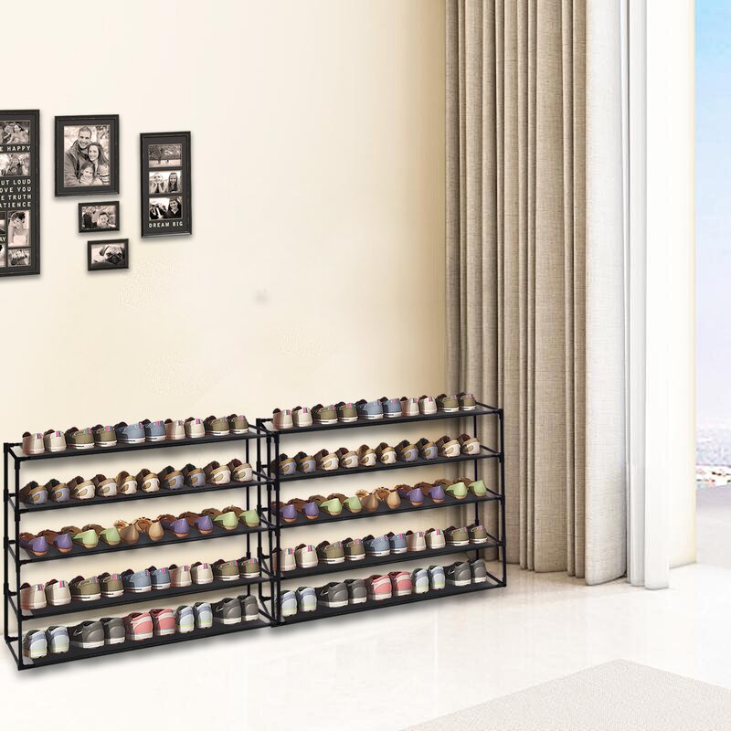 Rebrilliant 5 Tier Steel 50 Pair Shoe Rack & Reviews | Wayfair