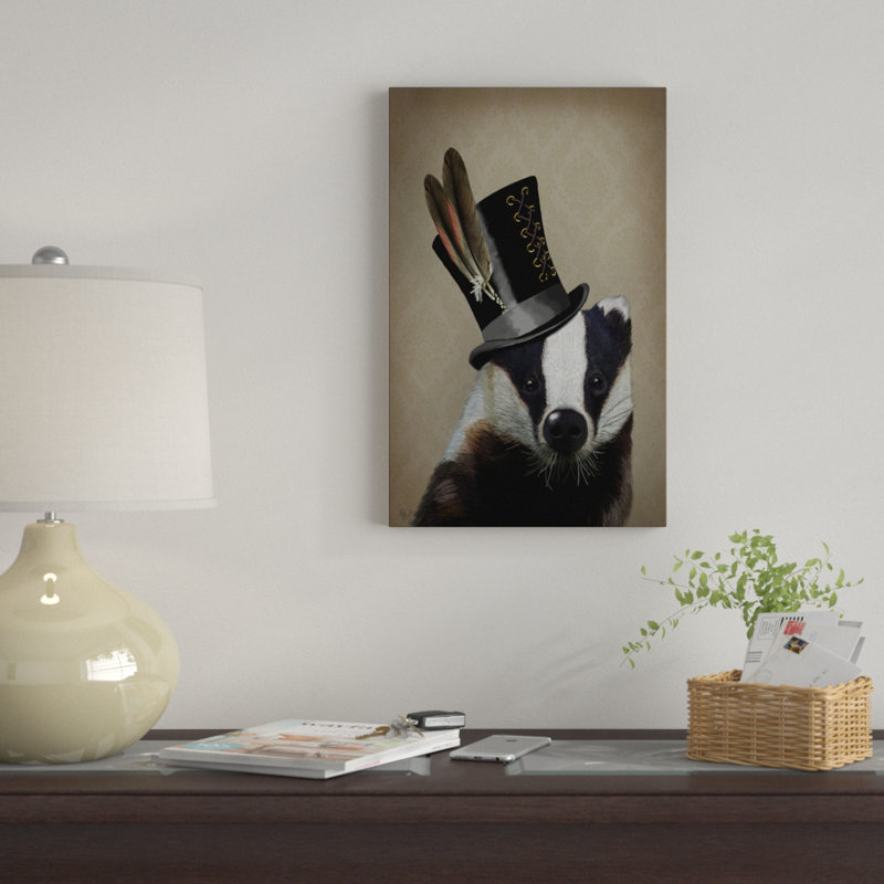 Winston Porter Steampunk Badger In Top Hat Graphic Art Print On Wrapped Canvas Wayfair