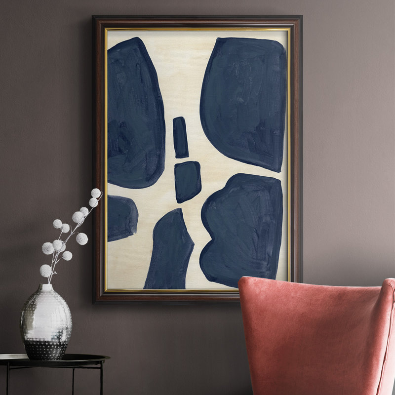 Blue Pieces II Premium Framed Canvas- Ready To Hang