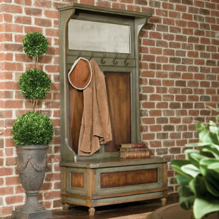 August Grove Erick Mahogany Solid Wood Hall Tree With Bench Birch Lane