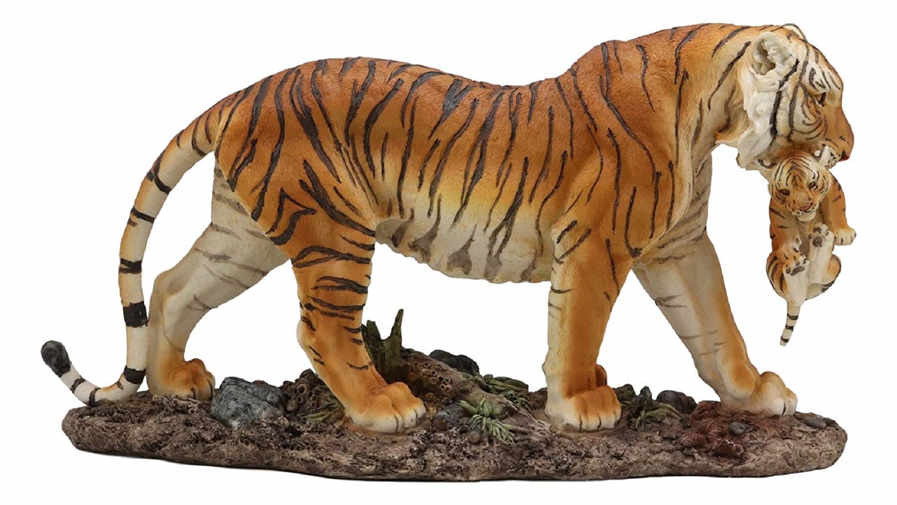 Realistic Siberian Tiger Mommy And Baby Lot of 2 Busch Gardens Ornament 