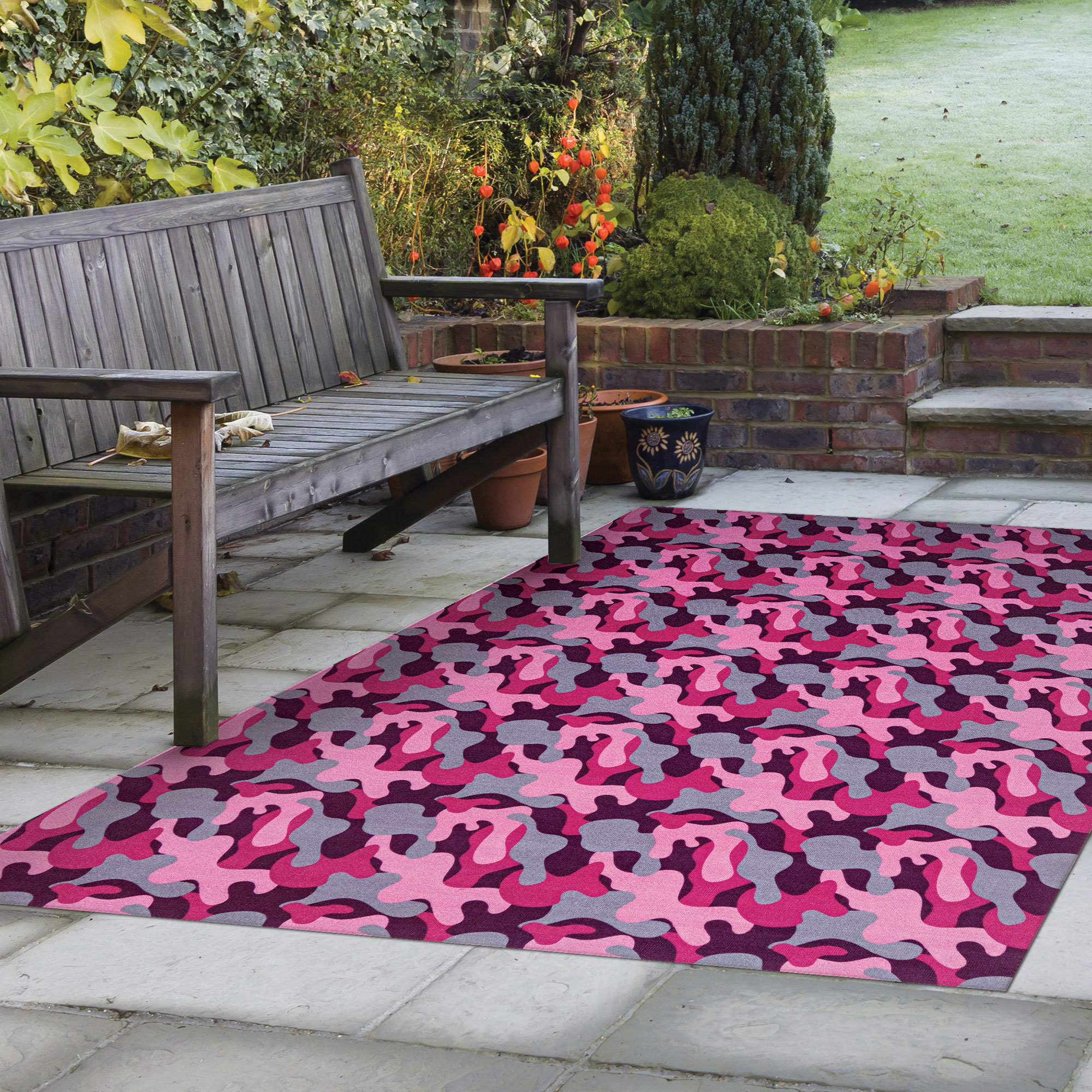 17 Stories Pink Indoor/Outdoor Rug Wayfair