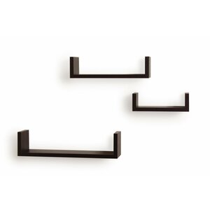 3 Piece Floating ‘U’ Laminated Shelf Set
