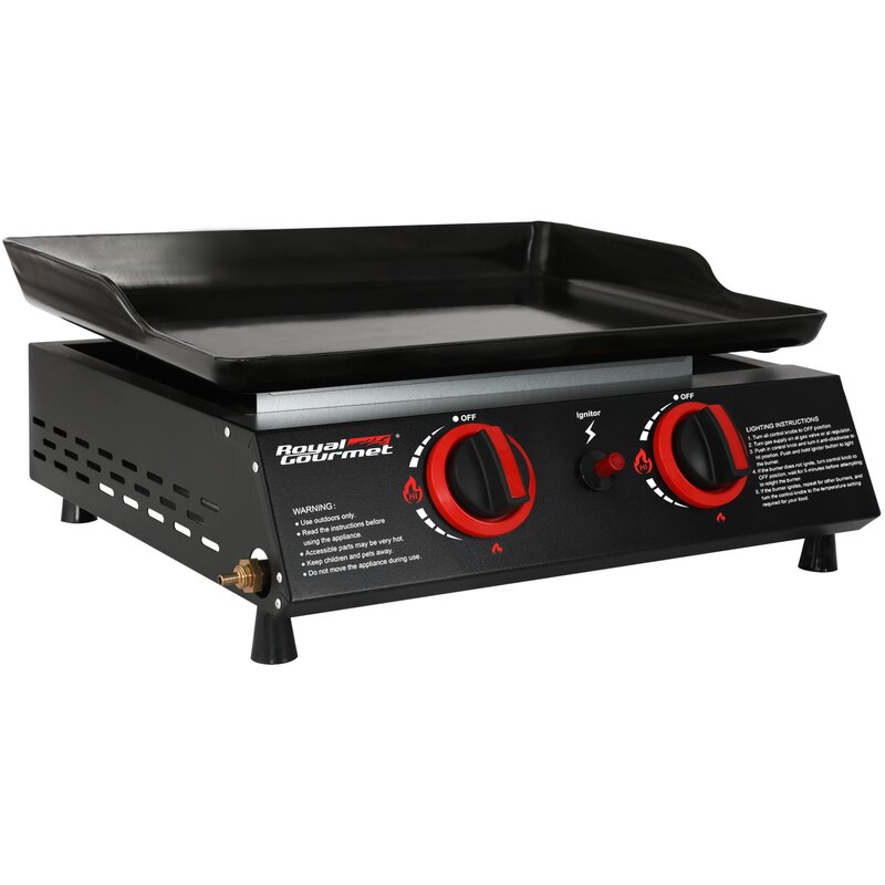 Royal Gourmet PD2301S 24 3-Burner Portable GAS Griddle with Top Hard Cover