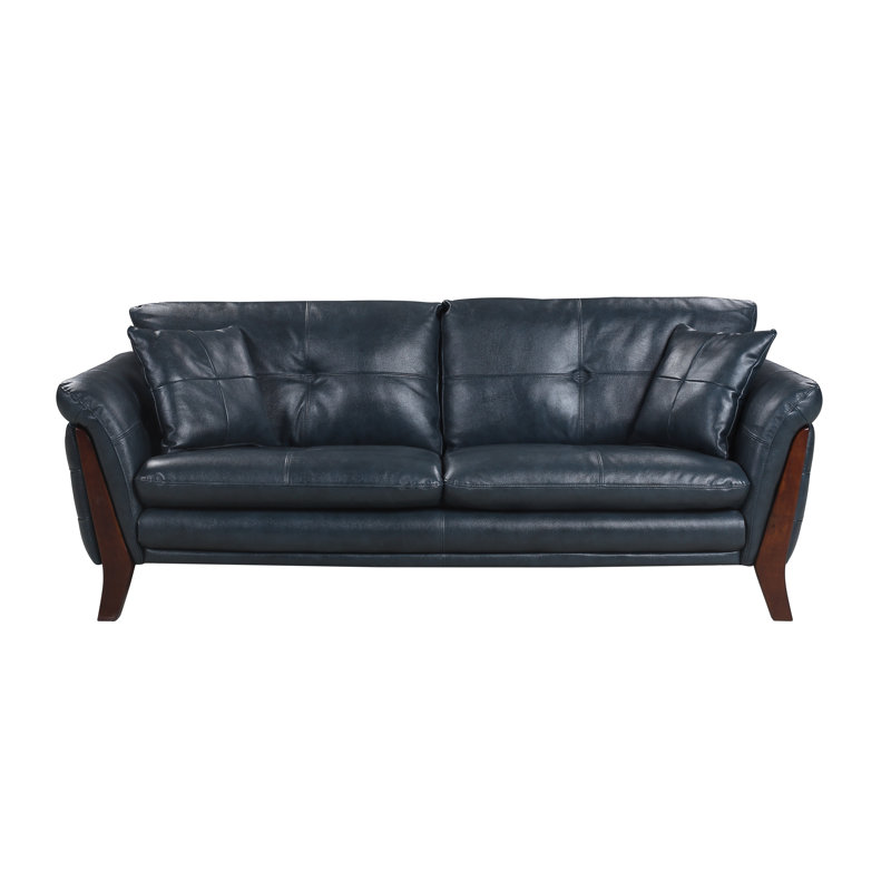 Makeba Mid Century Modern Real Leather Sofa Makeba Mid Century Modern Real Leather Sofa