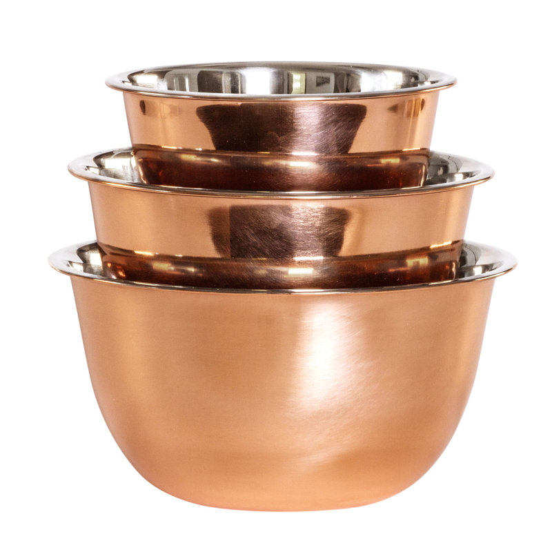 Imperial Home 3 Pieces Stainless Steel Mixing Bowl Set Reviews Wayfair Set of three mixing bowls from pope valley pottery. imperial home 3 pieces stainless steel mixing bowl set