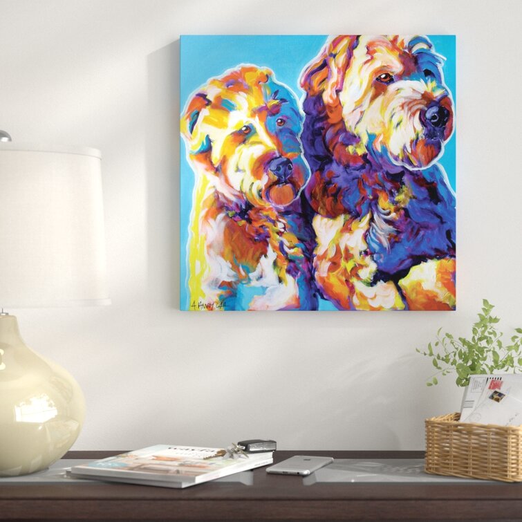 Max and Maggie Artwork DawgArt in White Matte and Black Frame 11 by 11-Inch 