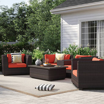 Wrought Studio Lecroy 7 Piece Sectional Set With Cushions Reviews Wayfair