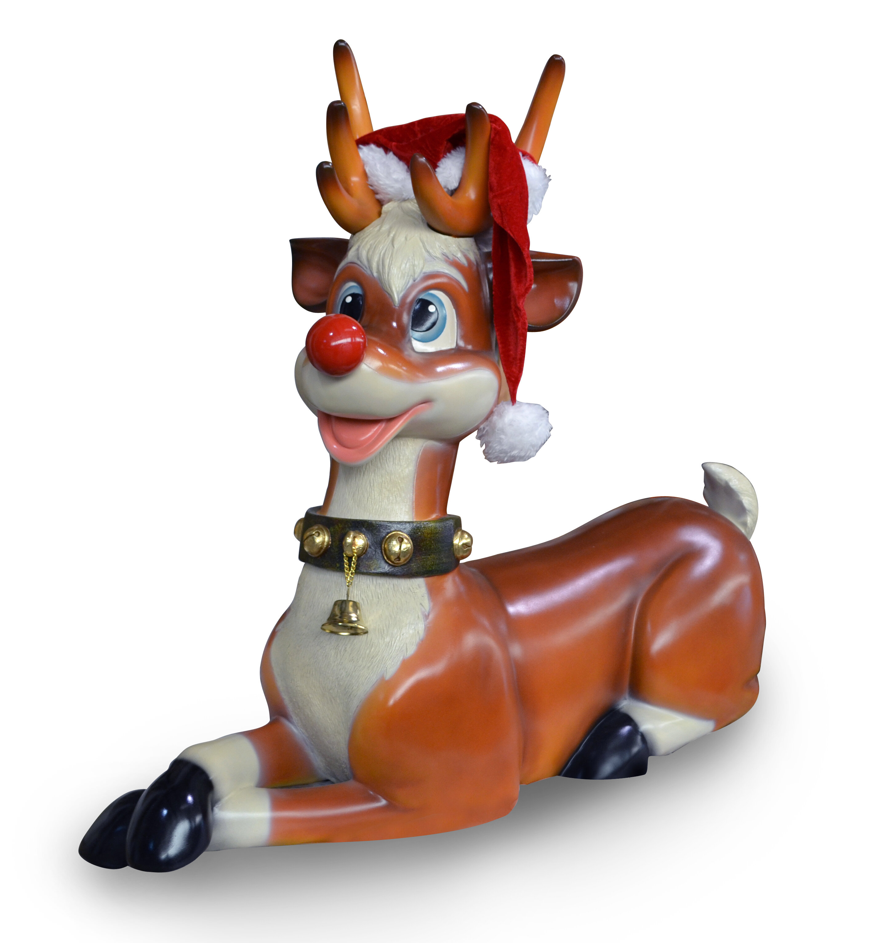 The Holiday Aisle® Funny Reindeer Lying down Figurine | Wayfair