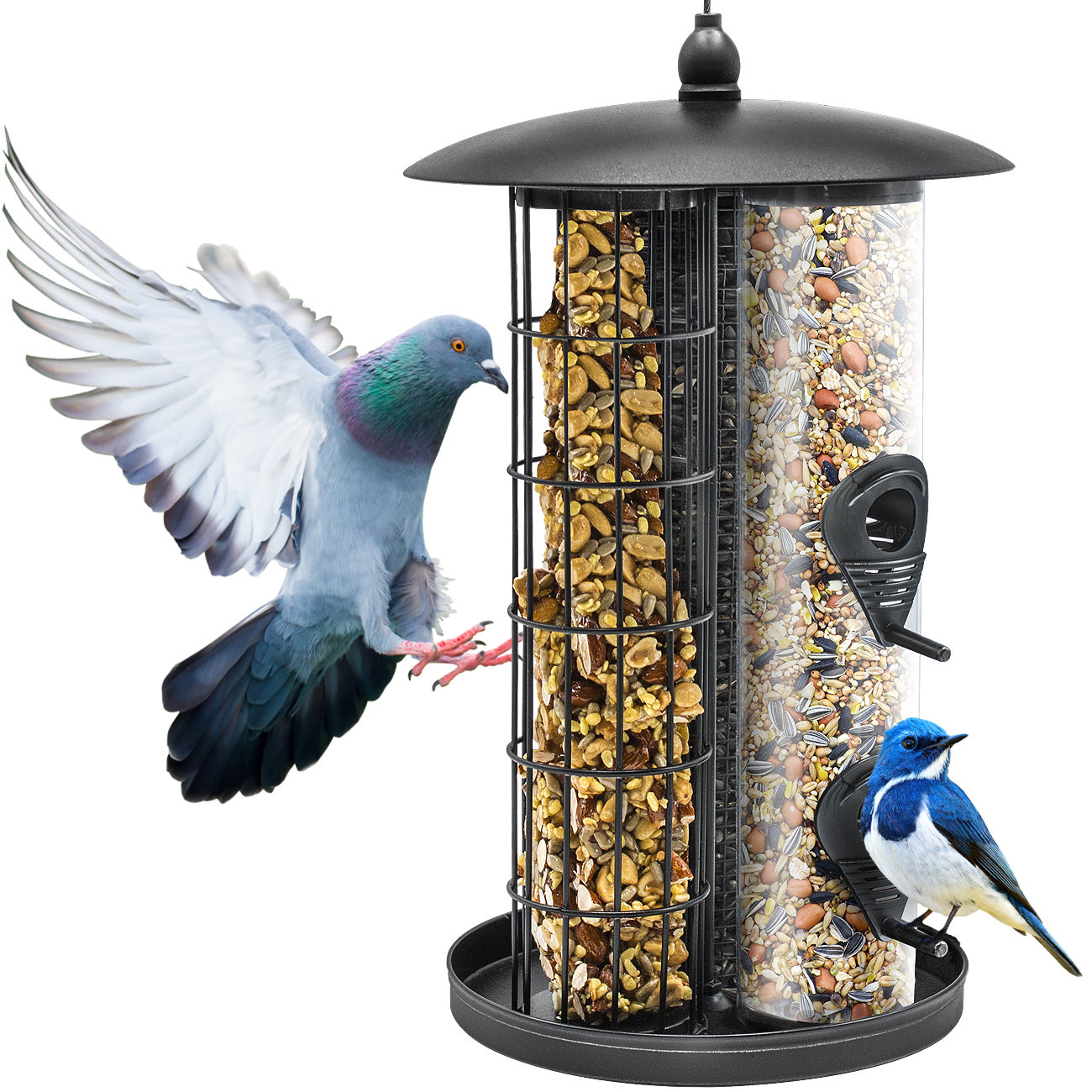 Bird Feeder Squirrel Stumper Twist Lock Durable Metal Cage Hanging