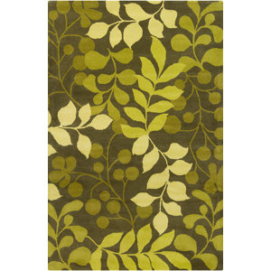 Willow Hand Tufted Wool Ovile Green/Lime Green Area Rug