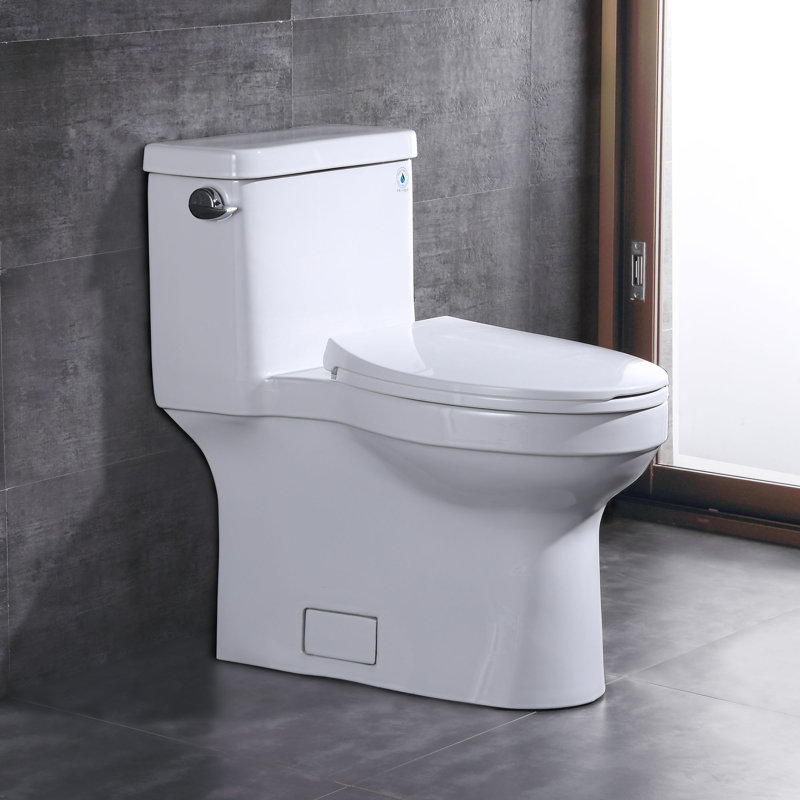 Deervalley Comfort Height 1 28 Gpf Water Efficient Elongated One Piece Toilet With Left Hand Trip Lever Seat